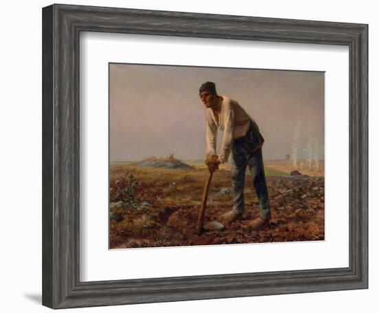 Man with a Hoe, 1860-1861-Jean-François Millet-Framed Giclee Print