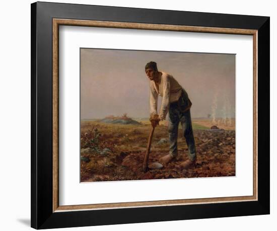 Man with a Hoe, 1860-1861-Jean-François Millet-Framed Giclee Print