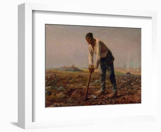 Man with a Hoe, 1860-1861-Jean-François Millet-Framed Giclee Print