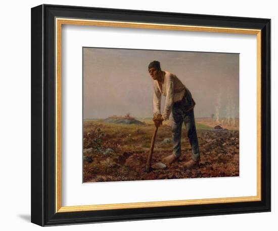 Man with a Hoe, 1860-1861-Jean-François Millet-Framed Giclee Print