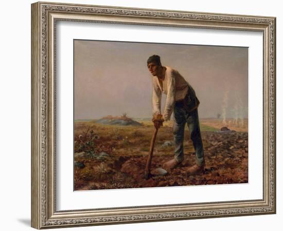 Man with a Hoe, 1860-1861-Jean-François Millet-Framed Giclee Print