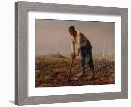 Man with a Hoe, 1860-1861-Jean-François Millet-Framed Giclee Print