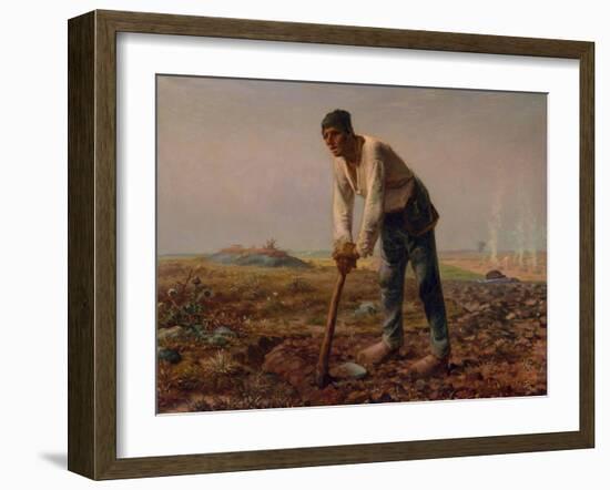 Man with a Hoe, 1860-1861-Jean-François Millet-Framed Giclee Print