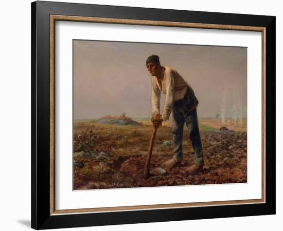 Man with a Hoe, 1860-1861-Jean-François Millet-Framed Giclee Print