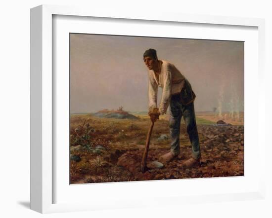 Man with a Hoe, 1860-1861-Jean-François Millet-Framed Giclee Print