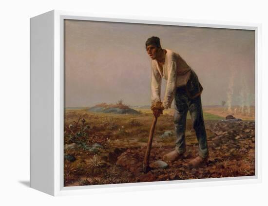 Man with a Hoe, 1860-1861-Jean-François Millet-Framed Premier Image Canvas