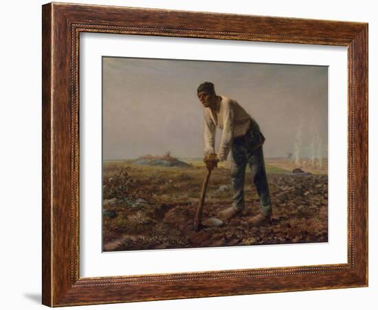 Man with a Hoe, C.1860-62-Jean-Francois Millet-Framed Giclee Print