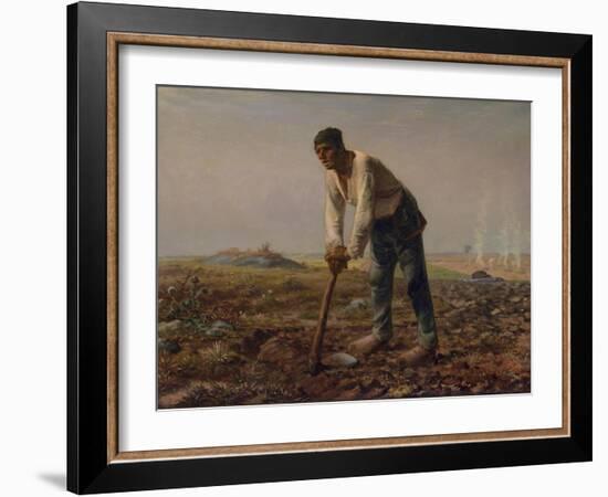 Man with a Hoe, C.1860-62-Jean-Francois Millet-Framed Giclee Print