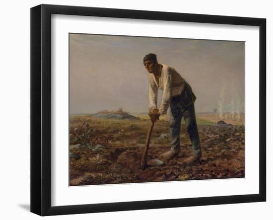 Man with a Hoe, C.1860-62-Jean-Francois Millet-Framed Giclee Print