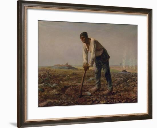 Man with a Hoe, C.1860-62-Jean-Francois Millet-Framed Giclee Print