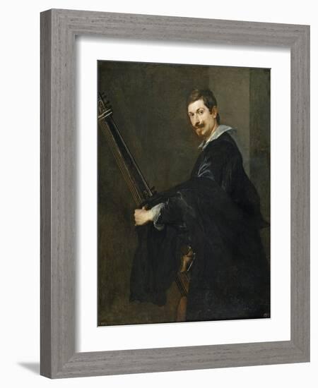 Man with a Lute, Between 1621 and 1630-Sir Anthony Van Dyck-Framed Giclee Print