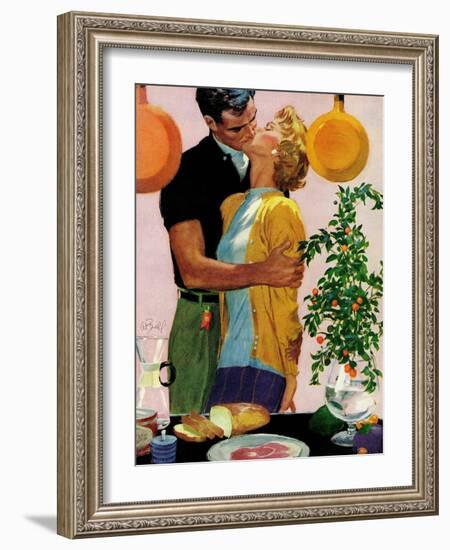 Man With a Past - Saturday Evening Post "Leading Ladies", December 31, 1955 pg.22-Al Buell-Framed Giclee Print