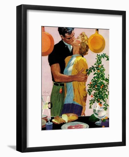 Man With a Past - Saturday Evening Post "Leading Ladies", December 31, 1955 pg.22-Al Buell-Framed Giclee Print