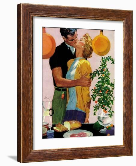 Man With a Past - Saturday Evening Post "Leading Ladies", December 31, 1955 pg.22-Al Buell-Framed Giclee Print