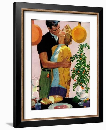 Man With a Past - Saturday Evening Post "Leading Ladies", December 31, 1955 pg.22-Al Buell-Framed Giclee Print