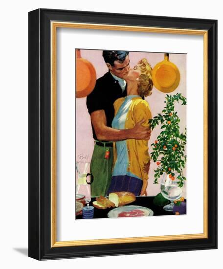 Man With a Past - Saturday Evening Post "Leading Ladies", December 31, 1955 pg.22-Al Buell-Framed Giclee Print