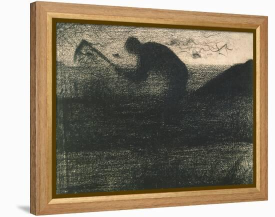 Man with a Pick, C.1883 (Crayon Conte)-Georges Pierre Seurat-Framed Premier Image Canvas