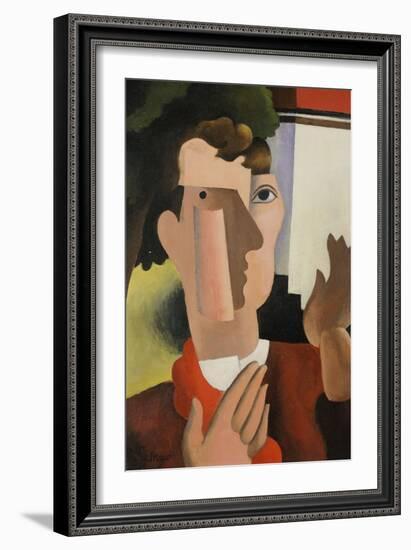 Man with a Red Scarf, 1922-Roger de La Fresnaye-Framed Giclee Print