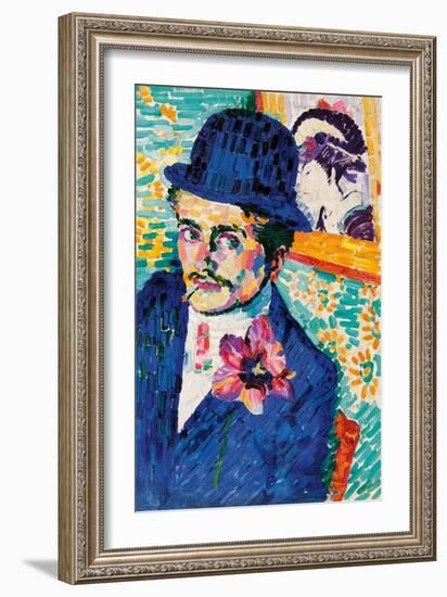 Man with a Tulip-Robert Delaunay-Framed Giclee Print