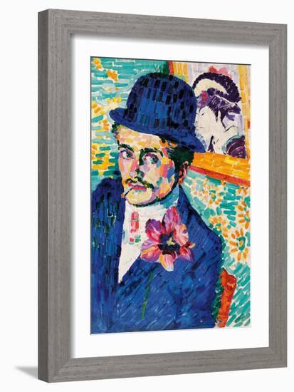 Man with a Tulip-Robert Delaunay-Framed Giclee Print