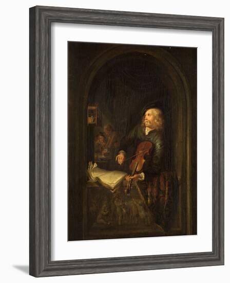 Man with a Violin-Gerrit or Gerard Dou-Framed Giclee Print