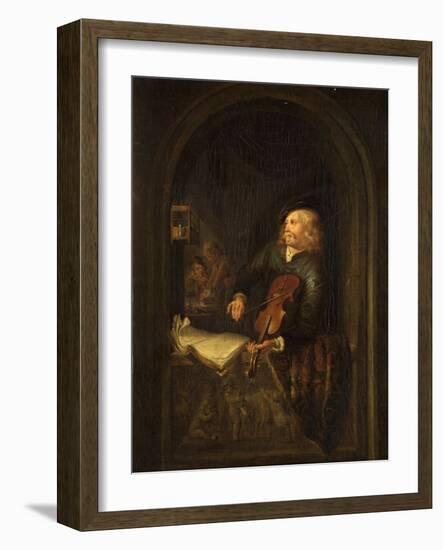 Man with a Violin-Gerrit or Gerard Dou-Framed Giclee Print