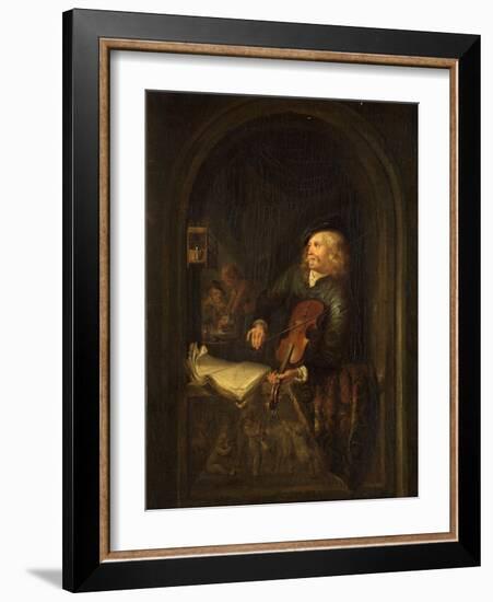 Man with a Violin-Gerrit or Gerard Dou-Framed Giclee Print