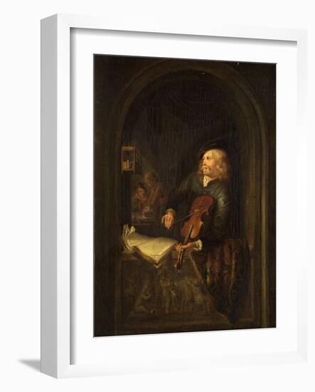 Man with a Violin-Gerrit or Gerard Dou-Framed Giclee Print