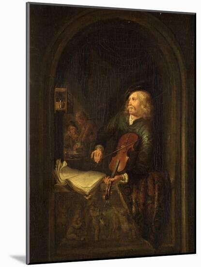 Man with a Violin-Gerrit or Gerard Dou-Mounted Giclee Print