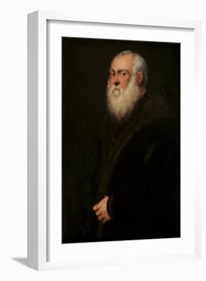 Man with a White Beard, C. 1570-Jacopo Tintoretto-Framed Giclee Print