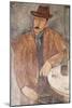 Man with a Wine Glass-Amedeo Modigliani-Mounted Giclee Print