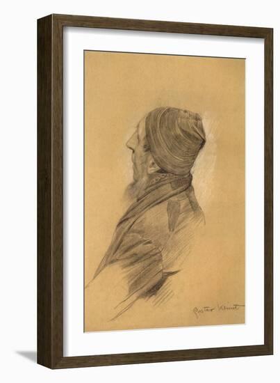 Man with Beard Cap in Profil Perdu-Gustav Klimt-Framed Giclee Print