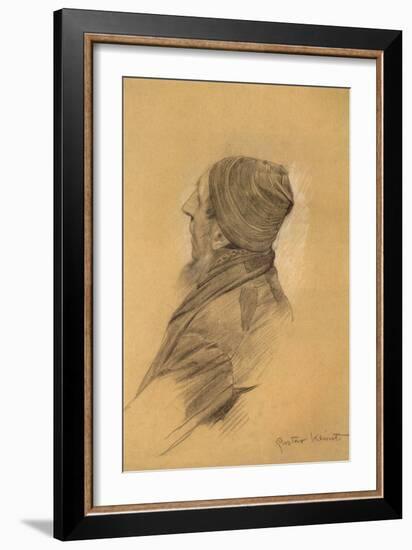 Man with Beard Cap in Profil Perdu-Gustav Klimt-Framed Giclee Print