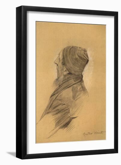 Man with Beard Cap in Profil Perdu-Gustav Klimt-Framed Giclee Print