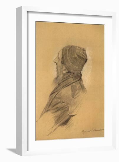 Man with Beard Cap in Profil Perdu-Gustav Klimt-Framed Giclee Print