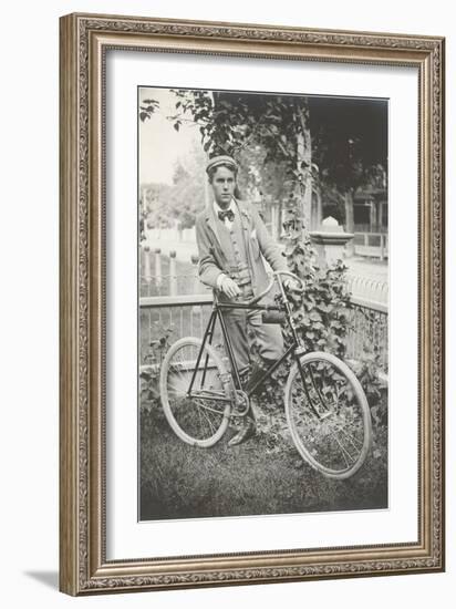 Man with Bicycle-null-Framed Premium Giclee Print