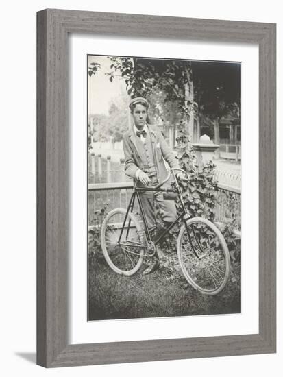 Man with Bicycle-null-Framed Premium Giclee Print