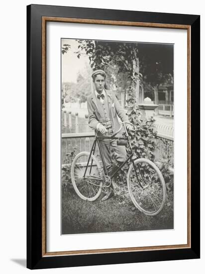 Man with Bicycle-null-Framed Premium Giclee Print