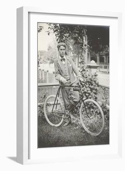 Man with Bicycle-null-Framed Premium Giclee Print