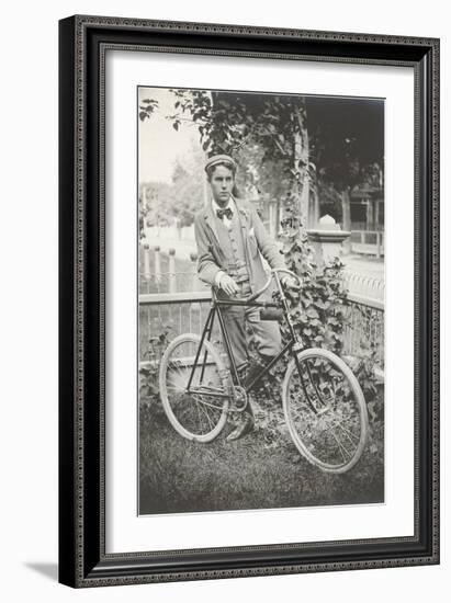 Man with Bicycle-null-Framed Premium Giclee Print
