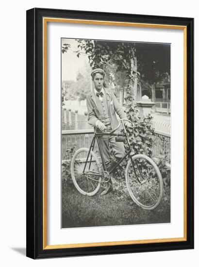 Man with Bicycle-null-Framed Premium Giclee Print