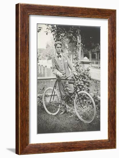 Man with Bicycle-null-Framed Art Print