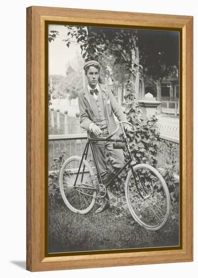 Man with Bicycle-null-Framed Stretched Canvas