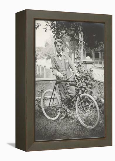 Man with Bicycle-null-Framed Stretched Canvas