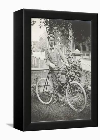 Man with Bicycle-null-Framed Stretched Canvas