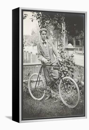 Man with Bicycle-null-Framed Stretched Canvas
