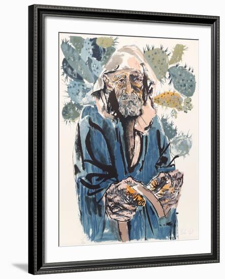 Man with Cacti from People in Israel-Moshe Gat-Framed Limited Edition