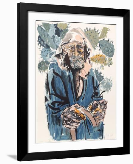 Man with Cacti from People in Israel-Moshe Gat-Framed Limited Edition