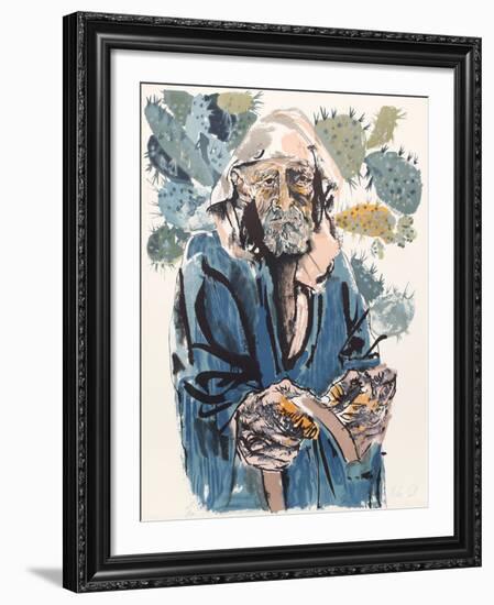 Man with Cacti from People in Israel-Moshe Gat-Framed Limited Edition