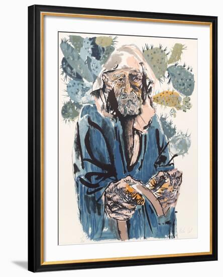 Man with Cacti from People in Israel-Moshe Gat-Framed Limited Edition